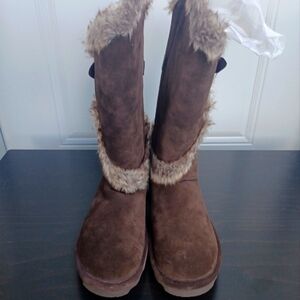 BearPaw Chocolate Boots with Faux Fur